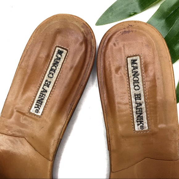 MANOLO BLAHNIK | sz 39 Tan Grella cutout sandals - Picture 6 of 8